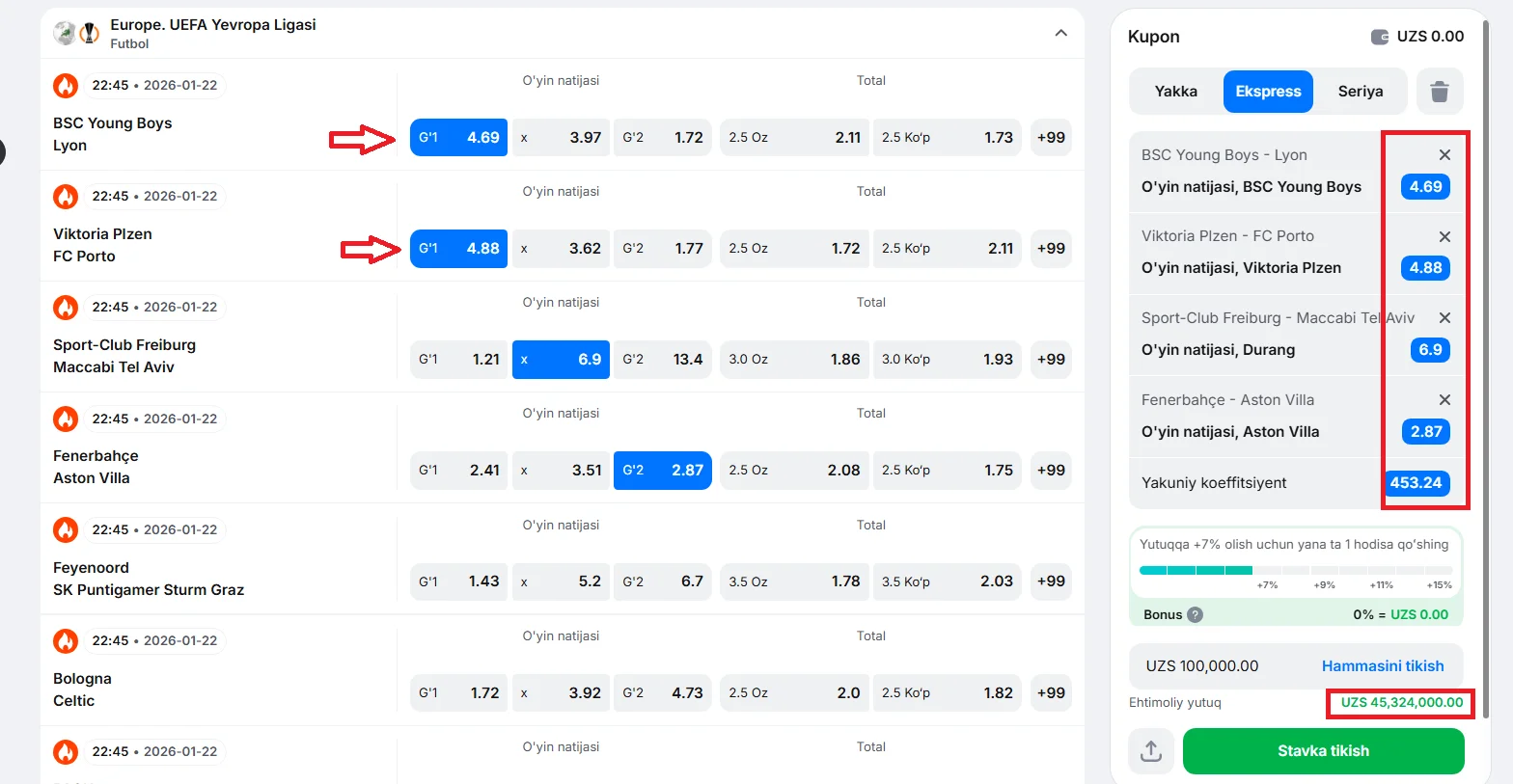 Express stavka qilish 1win.com rasmiy saytida ekspress jamlab futbolga 1win bilan pul tikish