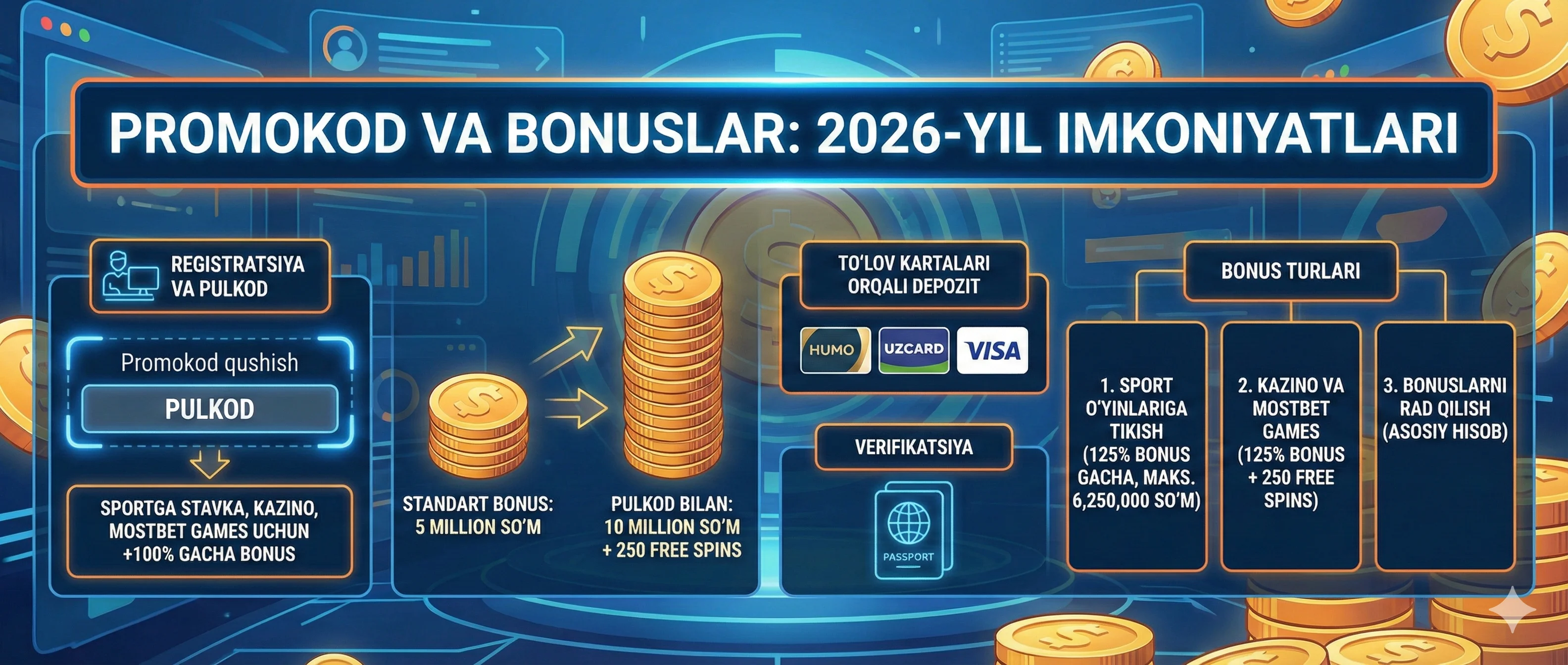 Mostbet promokod orqali bonus olish